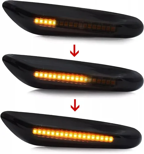 Vista 4 de Luz de marcador lateral ámbar dinámico LED intermitente secuencial de señal de giro Asamblea reemplazo para BMW E82 E87 E90 E91 E92 E93 E60 E46 E83