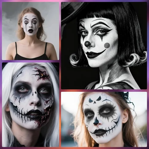 Vista 5 de YBUETE Kit de pintura facial a base de aceite negro, blanco y gris para gris+negro+blanco