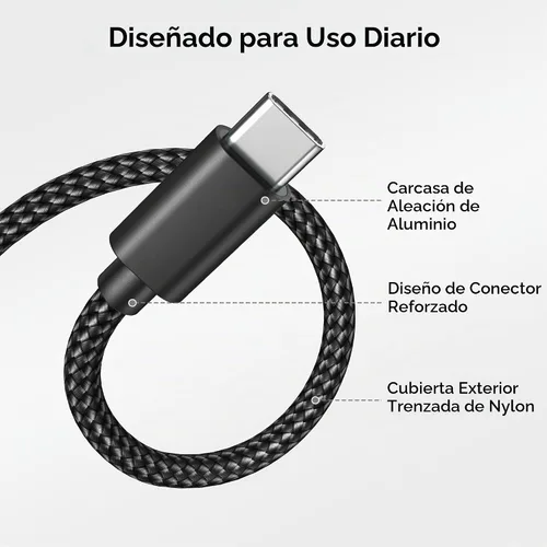 Vista 3 de Basesailor Cable de carga USB a USB C para iPhone 17 16 Pro Max, cable de alimentación de carga tipo C para Apple 17e 15, iPad 10 Air 4 5, Samsung