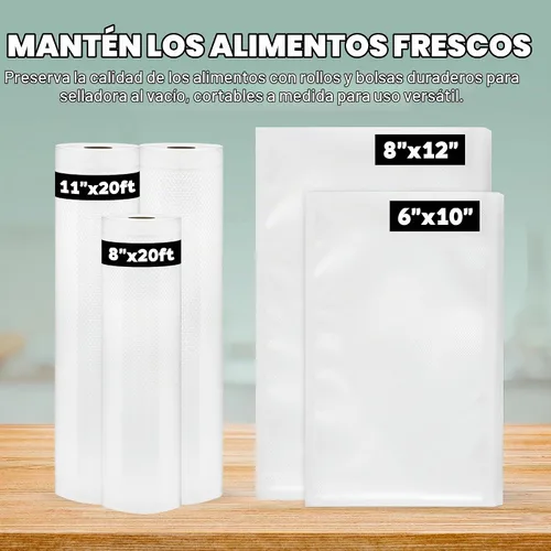 Vista 2 de Avid Armor Food Vacuum Sealer Bags Variety Pack – Pint, Quart Bags & Rolls
