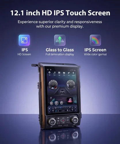 Vista 3 de Radio de coche 8 Core 4G+64G F150 2013-2014, pantalla IPS de 12.1 pulgadas, estéreo Tesla Style F150 con Android 15 Pronóstico meteorológico