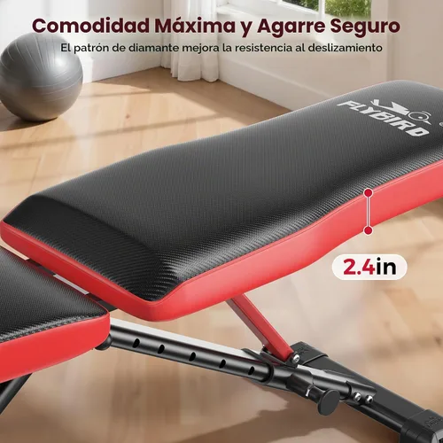 Vista 4 de FLYBIRD Adjustable Weight Bench, Full Body Workout Bench for Home Garage Gym Strength Training, Incline Flat Decline for Sit Up Bench Press