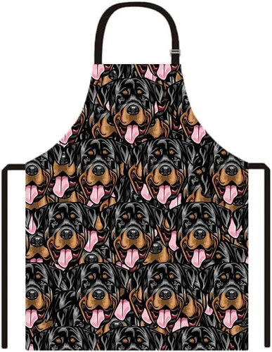 Vista 2 de Delantal de chef con diseño de Rottweiler para perros