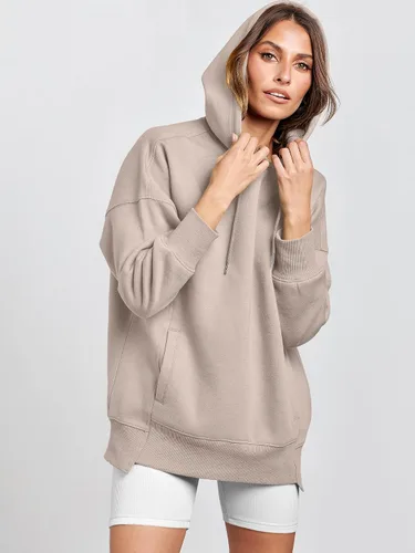 Vista 8 de ANRABESS Sudaderas con capucha de gran tamaño para mujer, sudadera de forro polar 2024, trajes de moda para adolescentes y niñas
