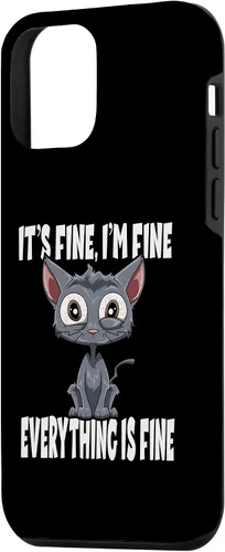 Vista 2 de Funda para iPhone 12 mini It's Fine I'm Fine Everything Is Fine Lustige Katze