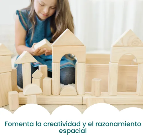 Vista 3 de Bloques para armar lisos de madera Melissa & Doug, Estándar, 1, Multicolor/Ninguno