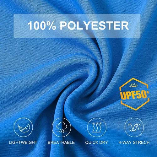 Vista 5 de MoFiz Camisas de protección solar UPF 50+ UV para hombre, camiseta de natación de manga corta, camiseta de pesca para hombre, playa al aire libre
