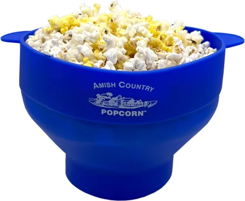 Vista 3 de Amish Country Popcorn - Paquete de palomitas de maíz color blanco bebé (bolsa de 6 libras) y de silicona azul Palomitas de maíz pequeñas y tiernas