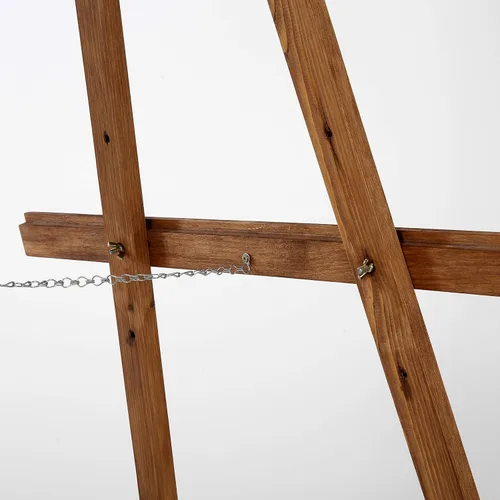 Vista 4 de M&T Displays Caballete de arte rústico de madera oscura, soporte de altura ajustable, trípode de madera para dibujo, pintura, soporte de lienzo