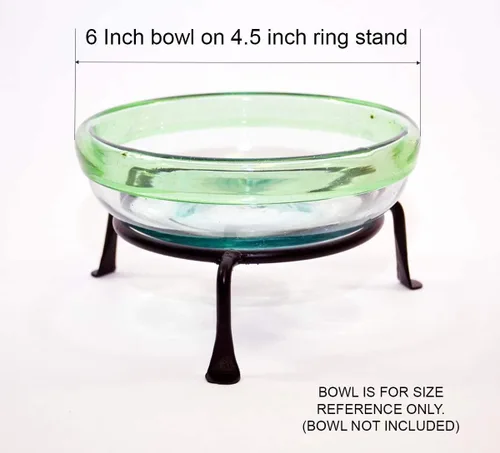 Vista 4 de Soporte básico para anillo de exhibición de hierro forjado, 4.5 pulgadas de diámetro interior del anillo x 2 de alto