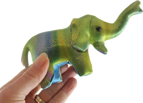 Vista 5 de Juego de 2 animales de safari – elefante y jirafa – saco de arena pesado de animales de peluche – Brillo brillante Safari Sensor, estrés, juguete