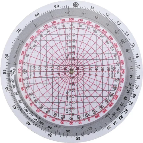 Vista 3 de E6B-R Circular Flight Computer Aviation Plotter Slide Rule Pilot Gear