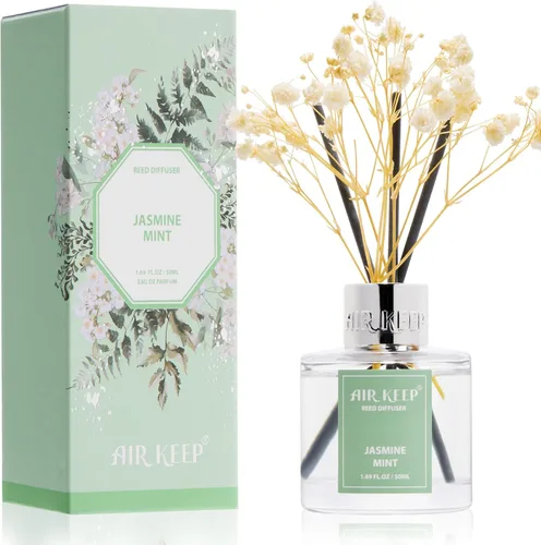 Vista 21 de Airkeep Juego de difusor de varillas – 3.38 onzas líquidas (3.4 fl oz), difusor de aroma de bambú para el hogar, incluye 8 varillas difusoras