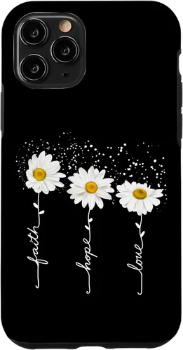 Vista 28 de Funda para iPhone 14 Pro Max Faith Hope Love para regalo, diseño de margaritas blancas