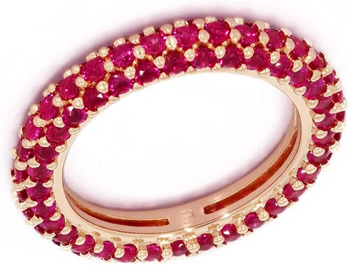 Vista 3 de ETHNIQ Joycelyn Collection - Anillo de eternidad multicolor con circonitas cúbicas para aniversario y aniversario