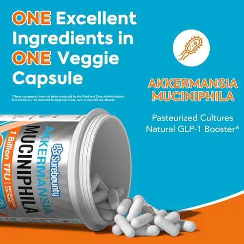 Vista 3 de Akkermansia Probiotic GLP-1, 1 mil millones de TFU, Akkermansia Muciniphila con inulina prebiótica, para hombres y mujeres, vegano, sin OMG, 30