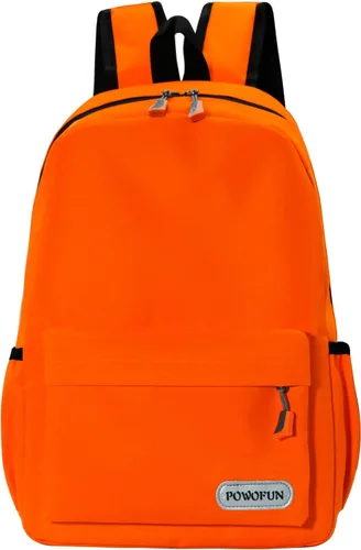 Vista 2 de Mochila para niños de 15 pulgadas, ligera, para escuela primaria, para jardín de infantes, mochila de viaje casual, Naranja, Personalizado