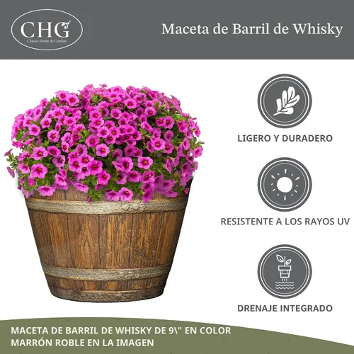 Vista 4 de Barril Jameson de 15" con drenaje en nogal de Kentucky Marrón nogal