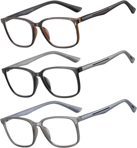 Vista 6 de Reading Glasses for Men,Blue Light Blocking Readers for men with Comfort Spring Hinge