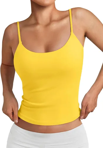 Vista 18 de Trendy Queen Camiseta sin mangas con tirantes delgados ajustables con doble Blanco