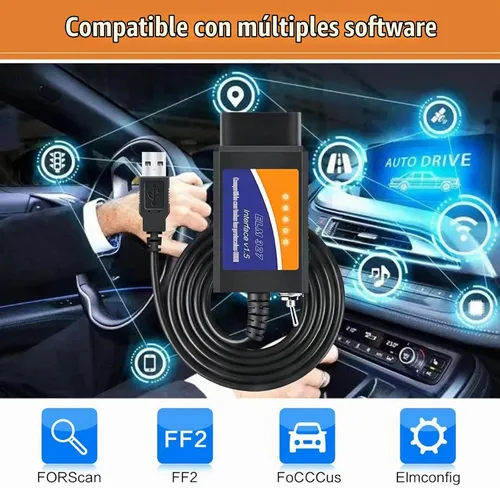 Vista 6 de Elm327 USB compatible con software Forscan Obd2 adaptador para Ford F150 F250 Lincoln Mazda Mercury lector de códigos OBD escáner de diagnóstico