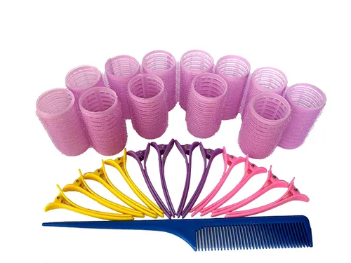 Vista 8 de Rulos de pelo pequeños autoadhesivos de Kamay's, rizadores de agarre de velcro para peinados de bricolaje o salón de peluquería