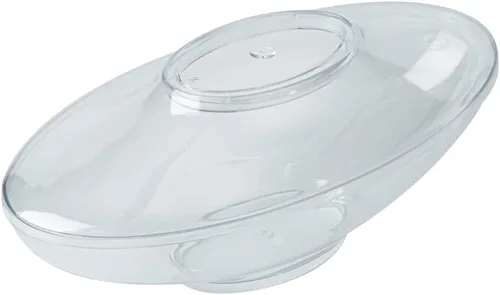 Vista 2 de Restaurantware Vasos de delicatessen de 5.5 onzas, 100 vasos ovalados de plástico para frutas, con tapas, vasos desechables de plástico transparente