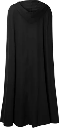 Vista 6 de Gabardina larga gótica para mujer, capa larga para otoño e invierno, bata, mezcla de lana, capa con capucha, capa larga