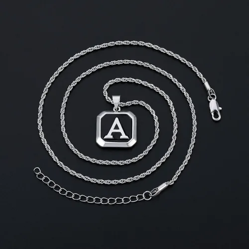 Vista 7 de LUXEJEW Collares con inicial para hombres y mujeres, delicado colgante de letra, collar de cadena para hombre, joyería para hombre