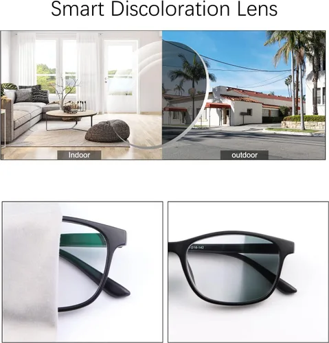 Vista 3 de Gafas de sol fotocrómicas de transición para hombres y mujeres con bisagra de resorte miopía miopía Anit UV Gafas de sol