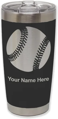 Vista 11 de LaserGram Vaso personalizado de 20 onzas, pelota de béisbol (verde camuflado)