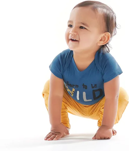 Vista 5 de Onesies Brand Paquete de 3 conjuntos de ropa unisex para bebé, mezcla y combina, de recién nacido a 12 meses, conjunto de pantalones Negro Amarillo