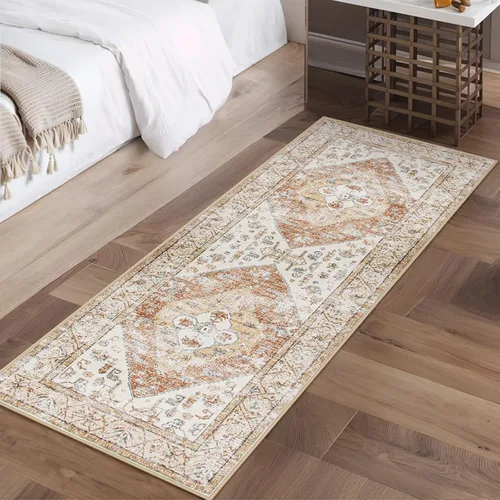 Vista 11 de Beeiva Alfombra bohemia lavable de 2 x 3 pulgadas, tapete ultra fino para puerta de entrada interior, tapete antideslizante para puerta delantera