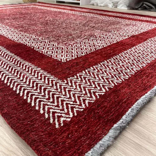Vista 6 de Alfombra de algodón lavable de 4 x 6 pulgadas, color rojo burdeos, para sala de estar, dormitorio, cocina