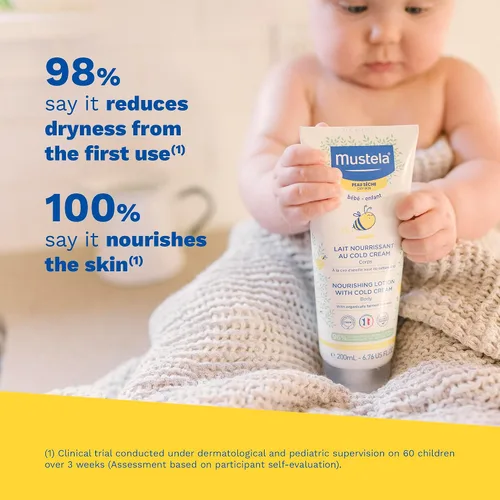 Vista 7 de Mustela Set de regalo para la hora del baño de piel seca para bebés, esenciales para el cuidado de la piel del bebé, con aguacate natural y crema