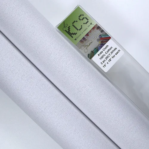 Vista 168 de KCS 2 cajas de tela de costura de algodón para punto de cruz de 15 x 18 pulgadas (blanco antiguo, 11 unidades)