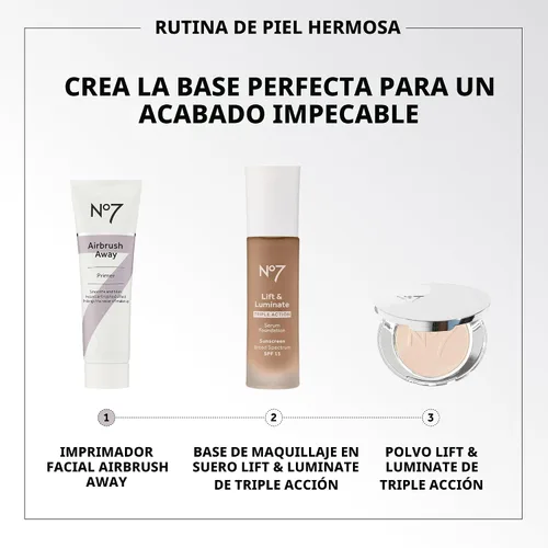 Vista 4 de No7 Airbrush Away Primer Facial - Prebase de Maquillaje Hidratante con Ácido Hialurónico - Ayuda a Suavizar la Apariencia de Líneas Finas y Arrugas