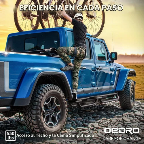 Vista 5 de OEDRO Estribos compatibles con Jeep Gladiator JT de 4 puertas 2020-2026