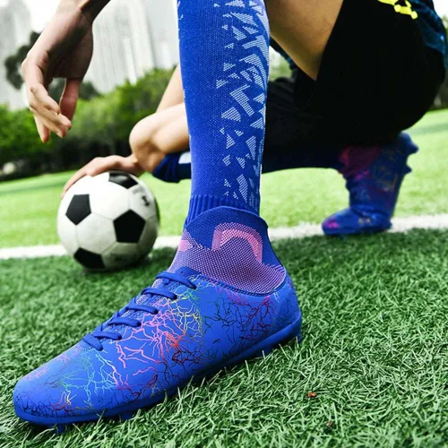Vista 6 de Botines de fútbol ligeros para mujer, botas de fútbol cómodas con pinchos, zapatos deportivos de entrenamiento