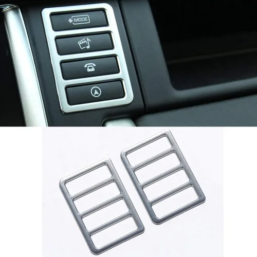 Vista 8 de YIWANG Marco de botón multifunción ABS cromado para Land Rover Discovery Sport 2015-2019 Accesorios de coche (negro)