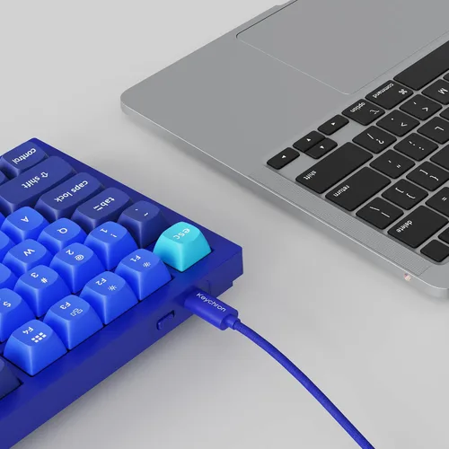 Vista 8 de Keychron Q3 - Pomo de teclado mecánico personalizado con cable TKL Tenkeyless QMKVIA macro programable con interruptor rojo Gateron G Pro