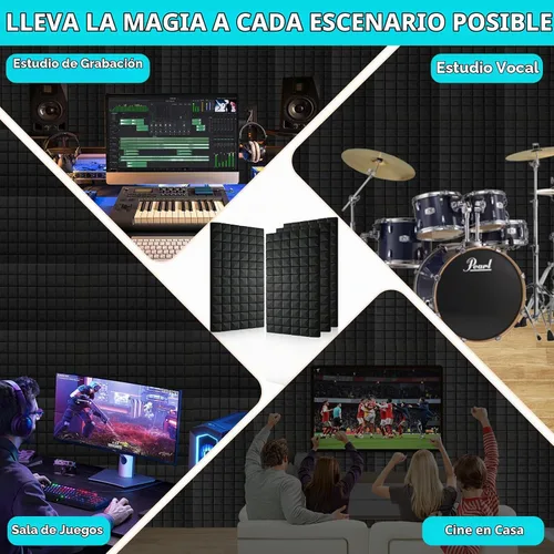 Vista 7 de [Usado] Paneles de espuma acústica de 48 x 24 x 2 pulgadas, paneles de pared de espuma insonorizada de alta densidad para reducción de ruido
