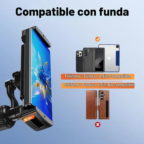 Vista 3 de Z Fold 7 6 5 4 3 2 Soporte para automóvil, sin bloqueo de ventilación y agarre firme, Z Fold 6 accesorios, amplio compatible con Galaxy Z Fold iPad