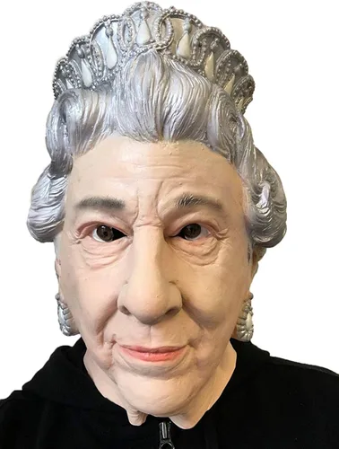 Vista 3 de HENGYUTOYMASK Máscara realista de látex para disfraz de la reina Isabel de Inglaterra