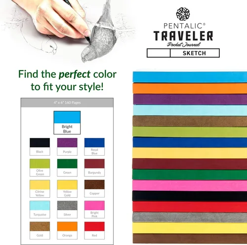 Vista 7 de Cuaderno de bocetos Travelers Dot Grid Pentalic Art, libre de ácidos