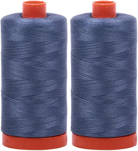 Vista 2 de Aurifil Mako 50wt Hilo 2 Carretes Grandes (Aluminio (2615))