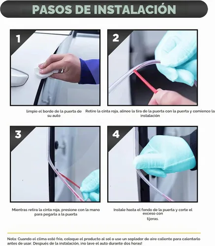 Vista 6 de AOCISKA Protectores de puerta de automóvil de 16 pies, ajuste universal de goma en forma de U, moldura transparente de borde de puerta automotriz