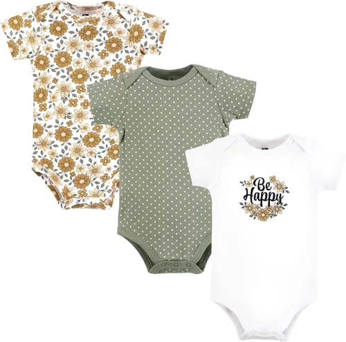 Vista 369 de Hudson Baby baby-girls Cotton Bodysuits 3-pack
