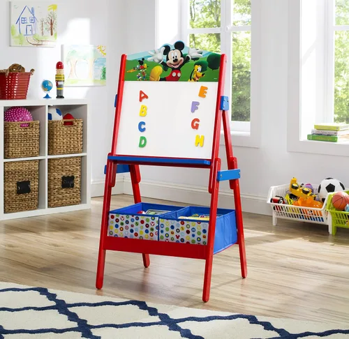 Vista 6 de Delta Children Caballete de actividades de Mickey Mouse, certificado Greenguard Gold