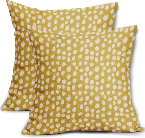 Vista 22 de Sweetshow Juego de 2 fundas de almohada de 16 x 16 pulgadas, diseño bohemio, con diseño de lunares, moderno y moderno, para exteriores, decorativas